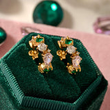 Lottie Cluster Hoops, Flamingo & Gold