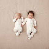 ErgoPouch - Organic Layers Long Sleeve Babygrow - Oatmeal - Warm 1.0 TOG