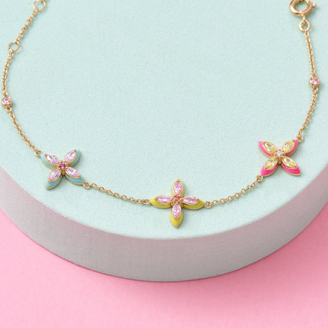 Lucky Clover Bracelet Sherbet Enamel & Gold