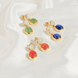 Red Carnelian and Moonstone Earring