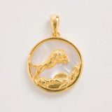 Leo, Gold Zodiac Pendant
