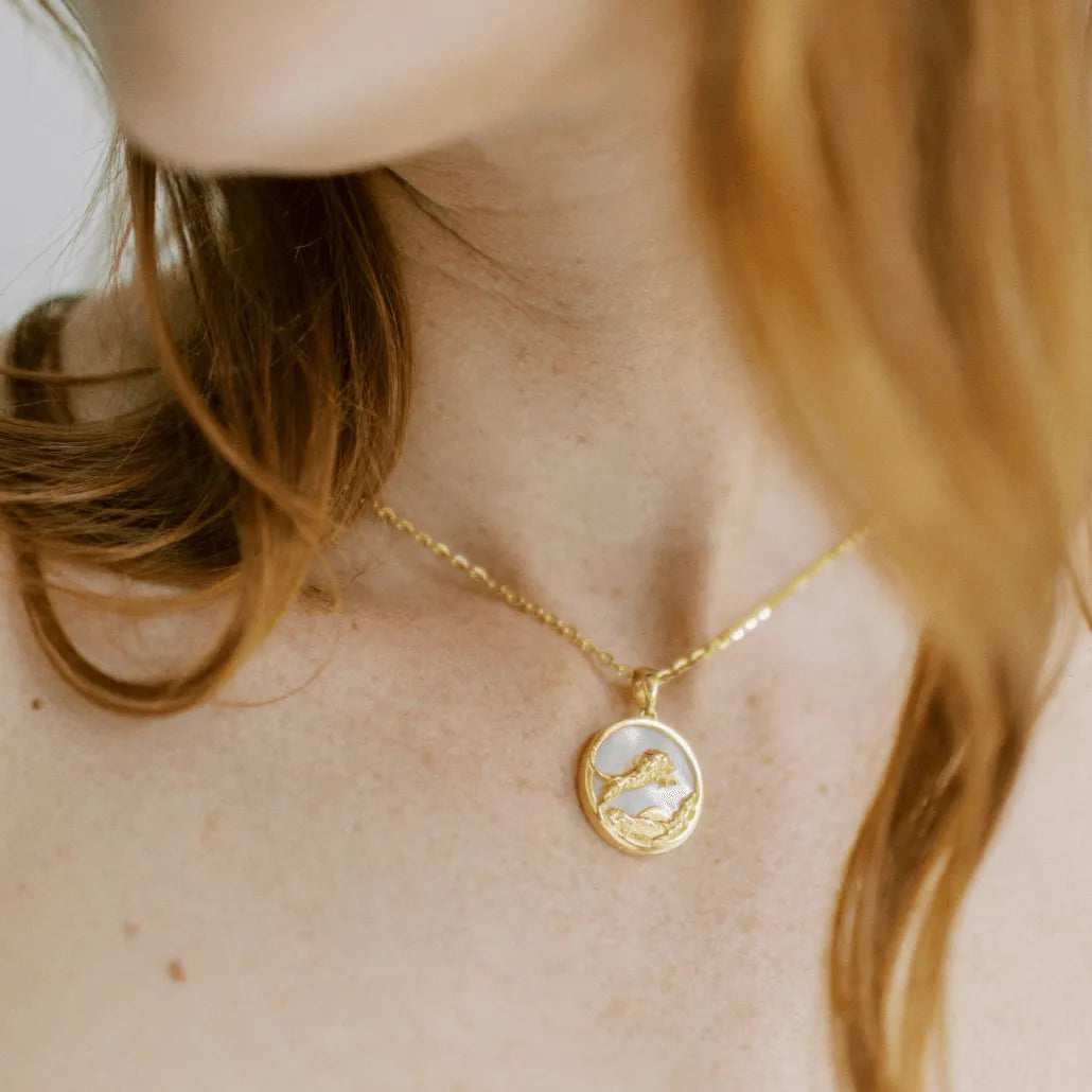 Leo, Gold Zodiac Pendant