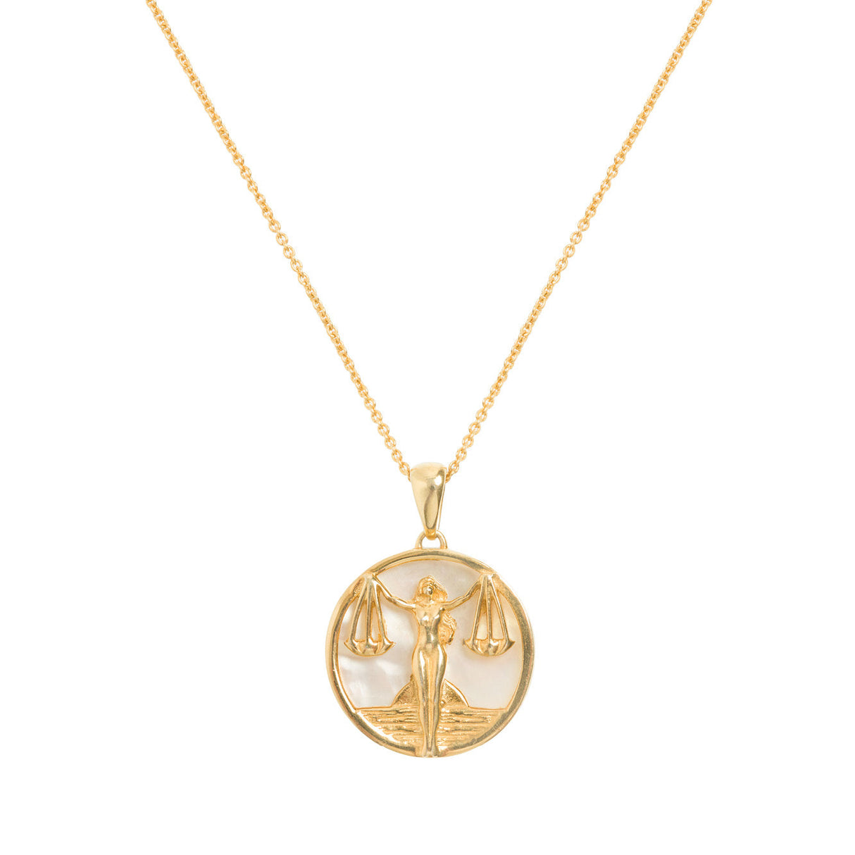 Libra, Gold Zodiac Necklace
