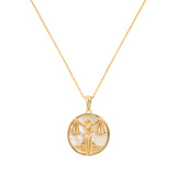Libra, Gold Zodiac Necklace