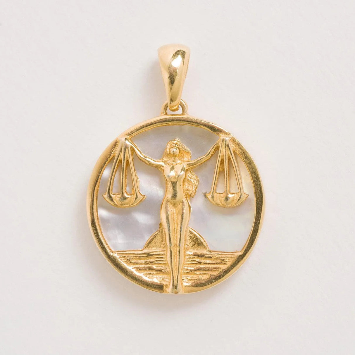 Libra, Gold Zodiac Pendant