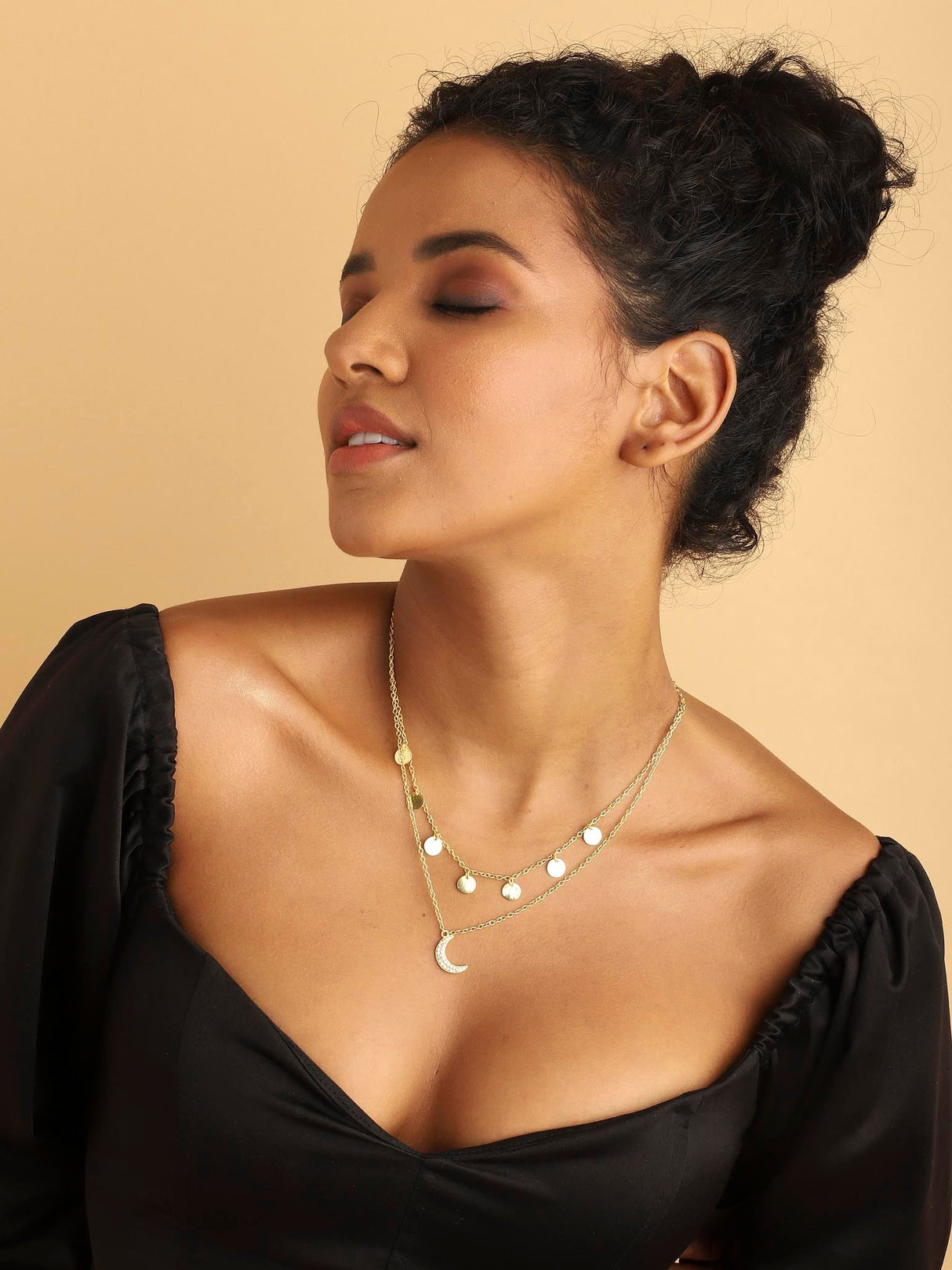 Star Gaze Double Layer Necklace Gold
