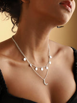 Star Gaze Double Layer Necklace Silver