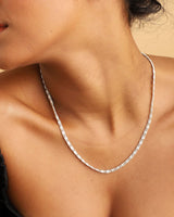 Figaro Chain Necklace Silver 19"
