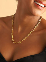 Paperclip Chain Necklace Gold (Large)