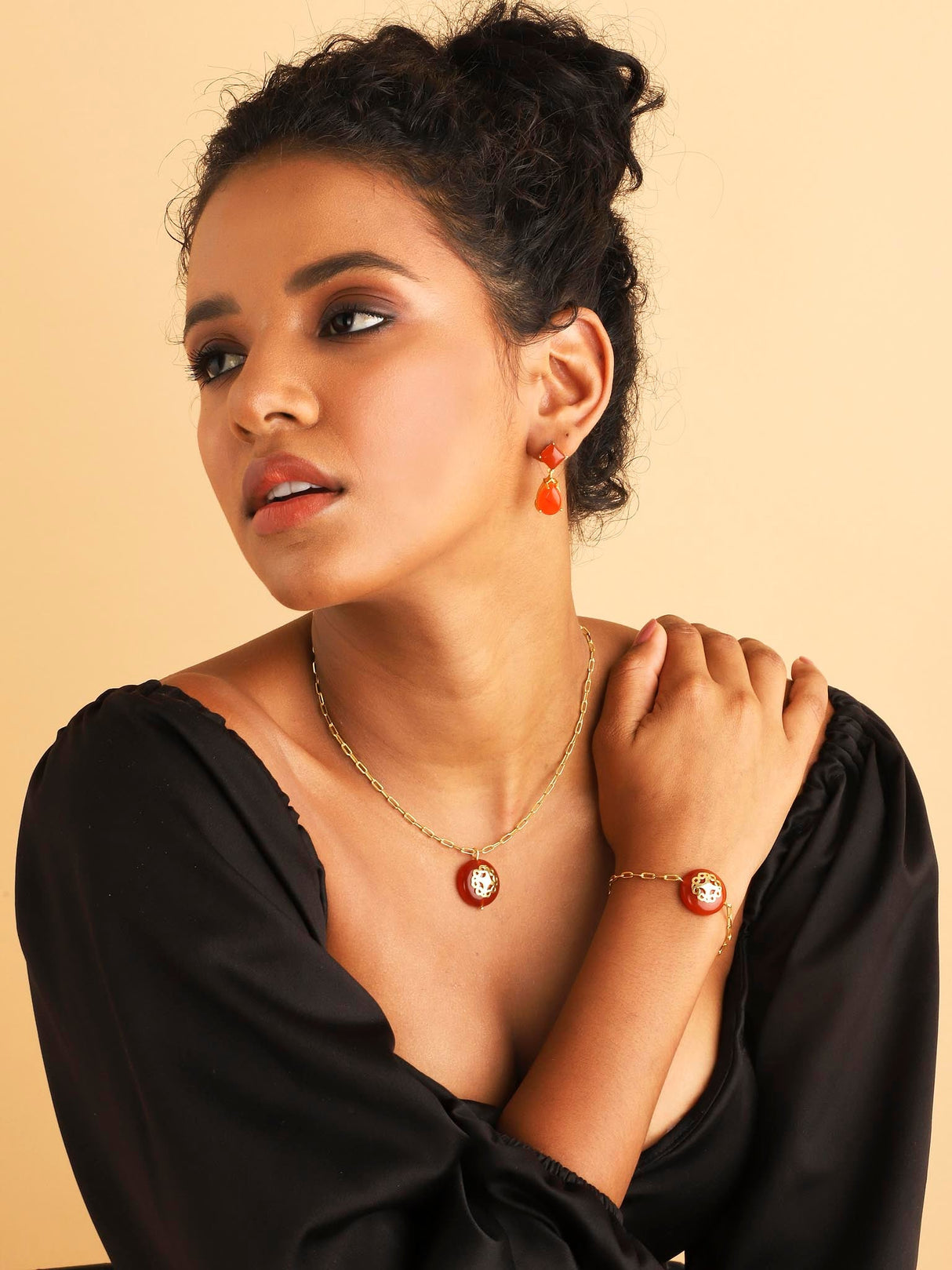 Melange Necklace Red Carnelian