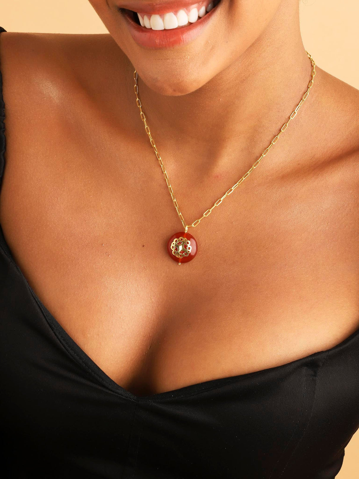 Melange Necklace Red Carnelian