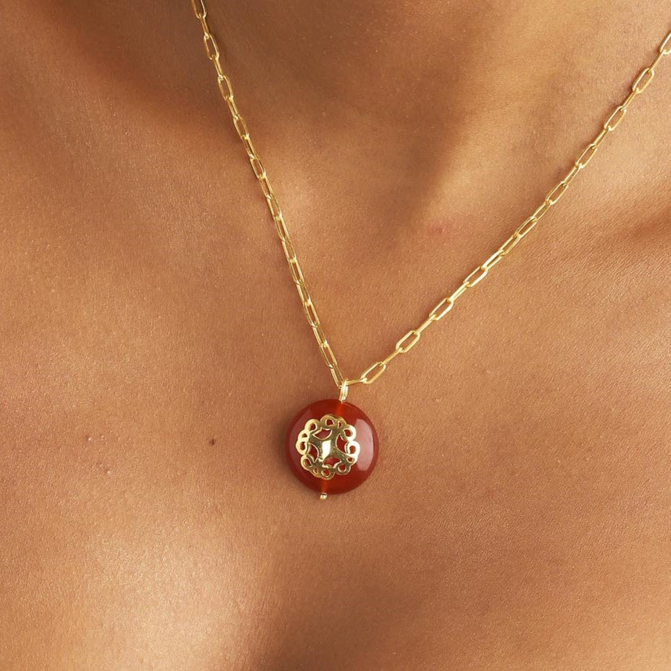 Melange Necklace Red Carnelian