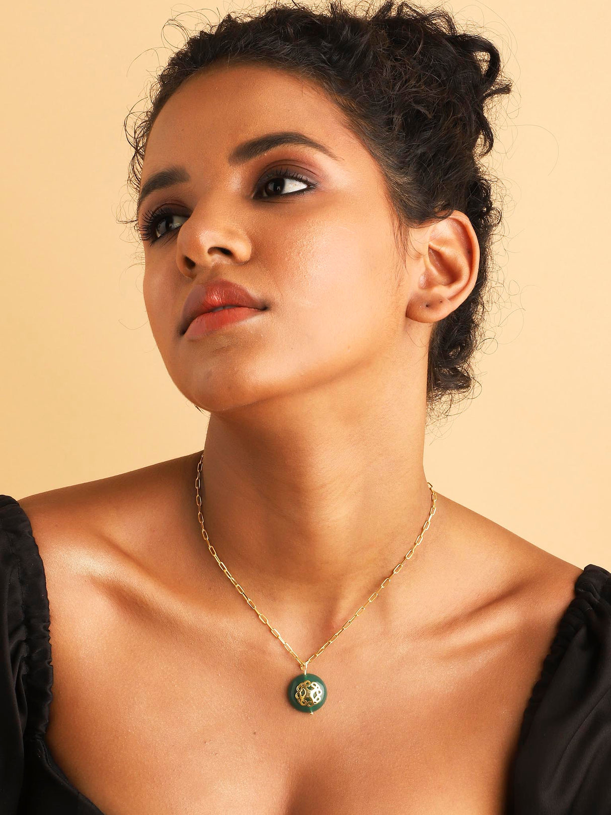 Melange Necklace Green Onyx