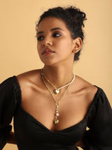 Pearl Heart  Drop Necklace