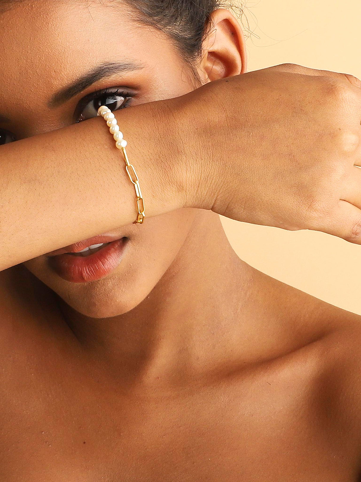 Pearl and Link Chain Bracelet