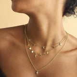 Star Gaze Triple Layer Night Sky Necklace Gold
