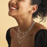 Star Gaze Triple Layer Night Sky Necklace Silver