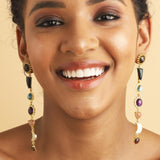 Stellar Elegance -  7 Healing Stones Drop Earrings