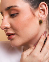 Tiger's Eye Stud Earrings "Stellar Elegance"