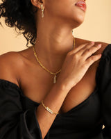 Link Necklace - Cubic Zicronia "Wave Symphony"