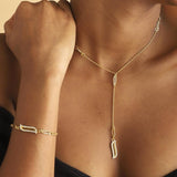 Link Bracelet - Cubic Zirconia "Wave Symphony"