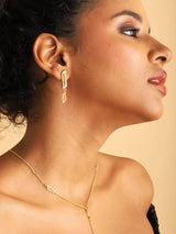 Asymmetric Earrings - Cubic Zirconia "Wave Symphony"