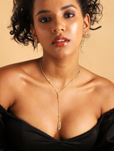 Lariat Necklace - Cubic Zirconia "Wave Symphony"