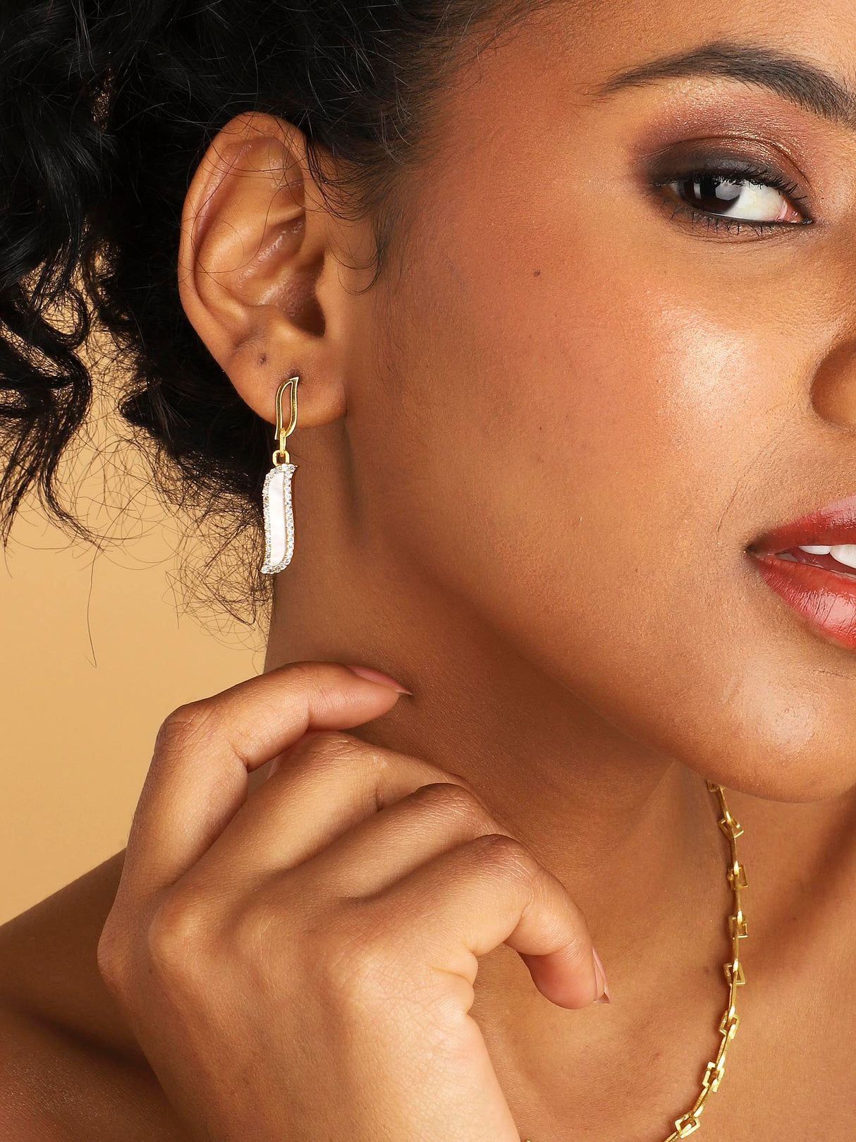 Asymmetric Earrings - Mother of Pearl "Wave Symphony"