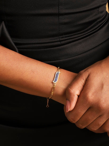 Double Chain Bracelet - Lapis Lazuli "Wave Symphony"