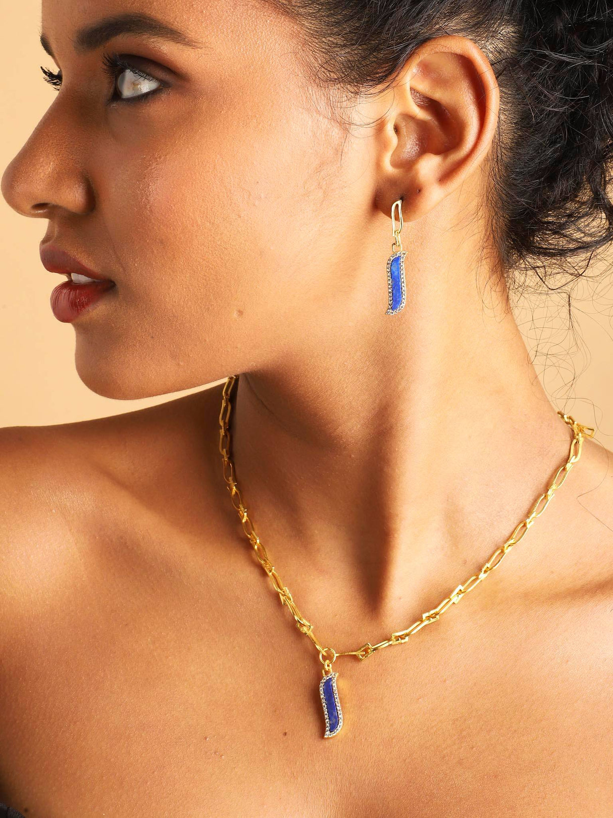 Asymmetric Earrings - Lapis Lazuli "Wave Symphony"