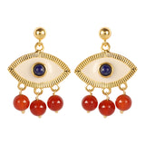 Evil Eye Earrings Red Carnelian