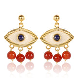 Evil Eye Earrings Red Carnelian