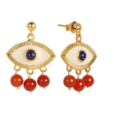 Evil Eye Earrings Red Carnelian
