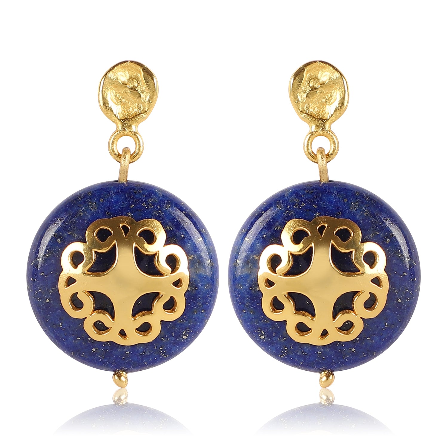 Lapis Lazuli Earring With Filigree Melange