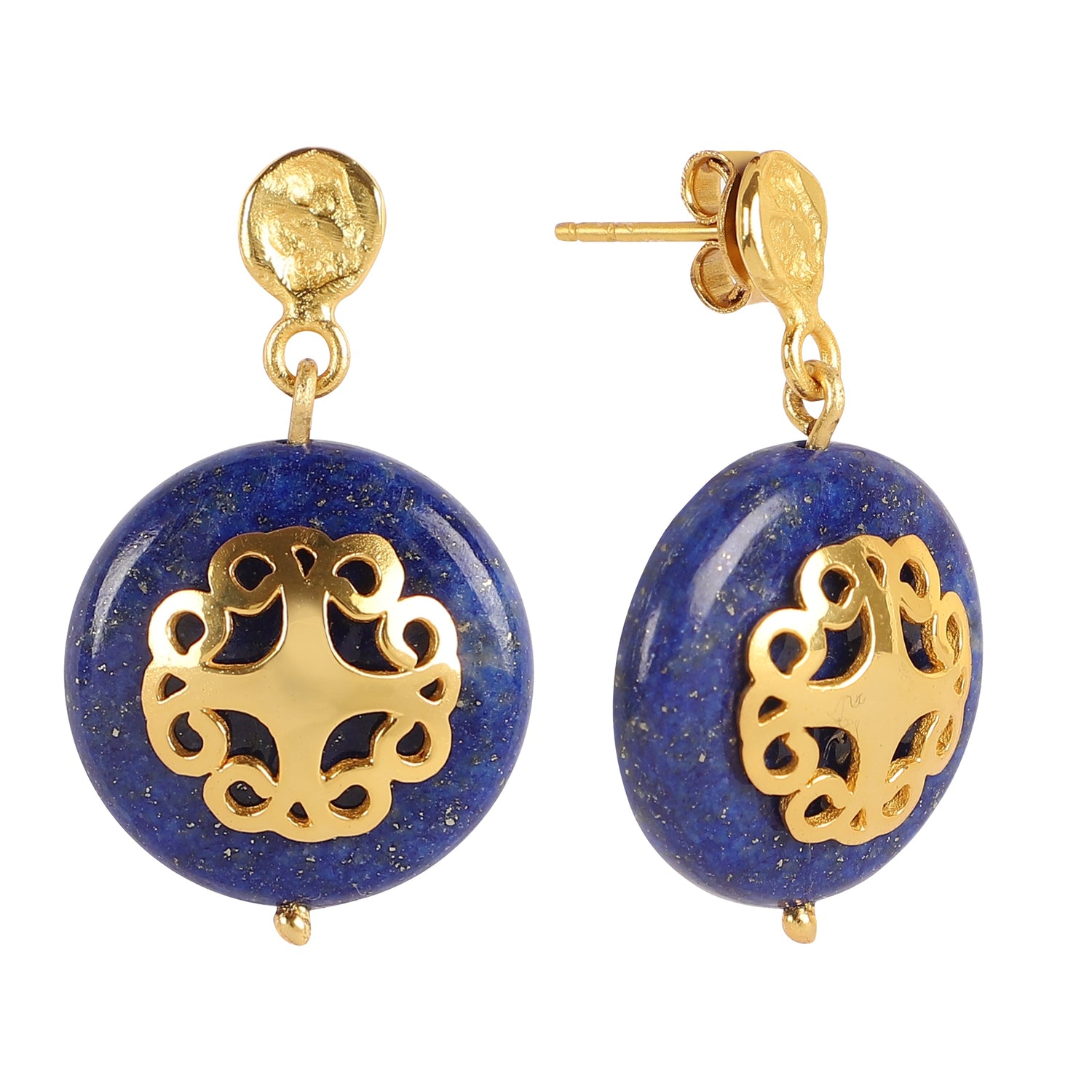 Lapis Lazuli Earring With Filigree Melange