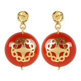 Red Carnalian Earring With Filigree Melange