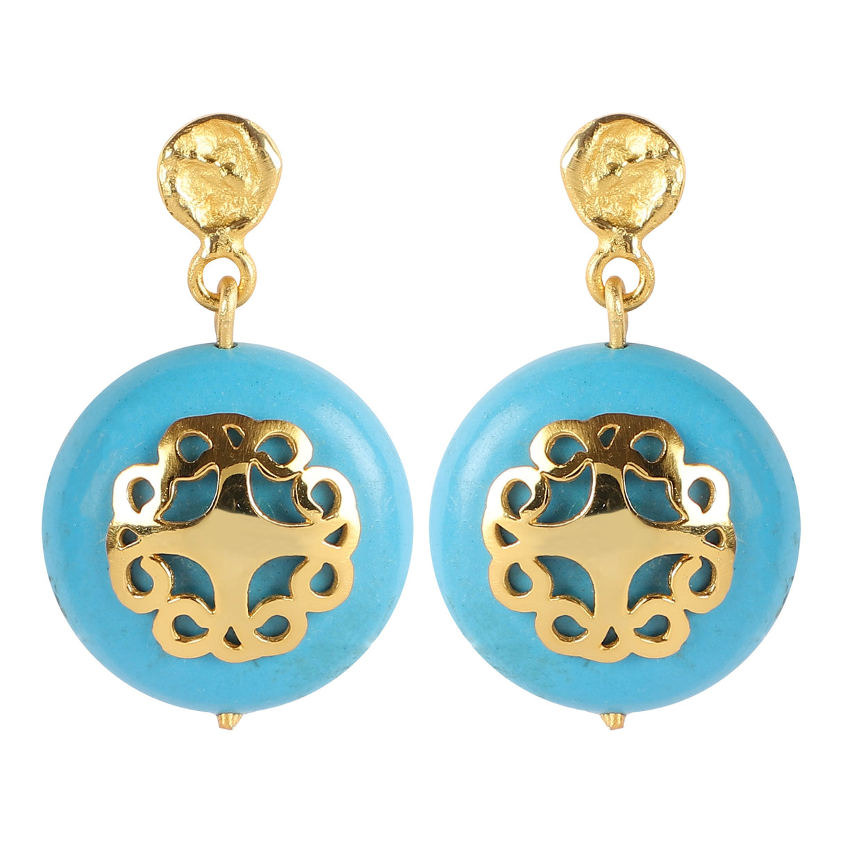 Turquoise Earring With Filigree Melange