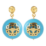 Turquoise Earring With Filigree Melange