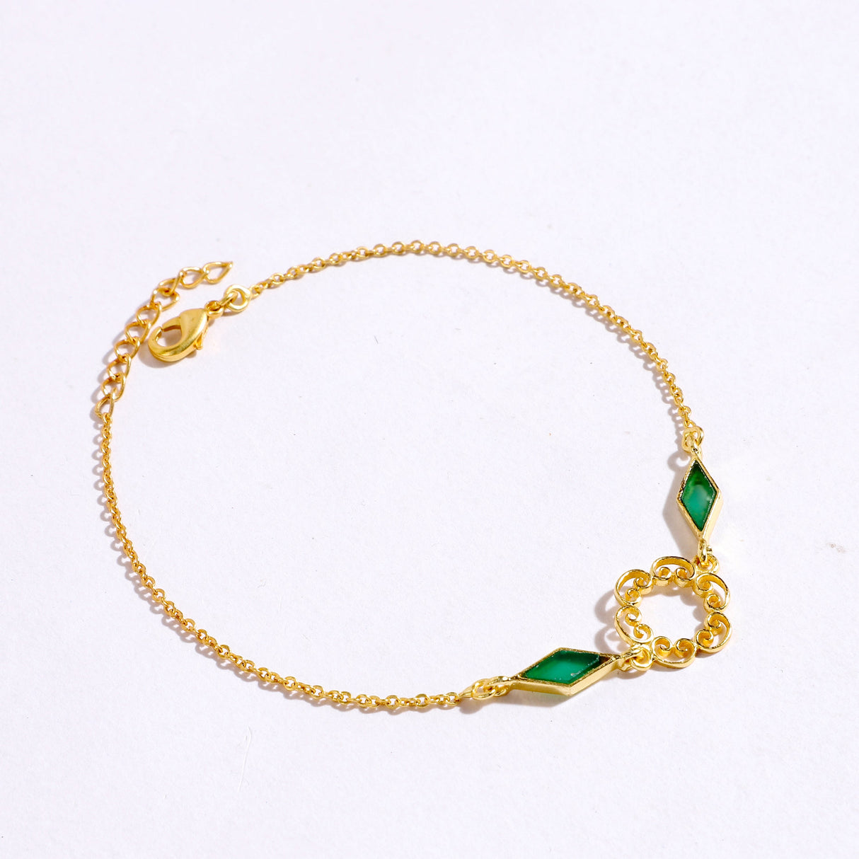 Filigree Green Onyx Bracelet
