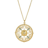 Filigree Medallion Swissblue Chalcedony Necklace