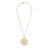 Filigree Medallion Swissblue Chalcedony Necklace