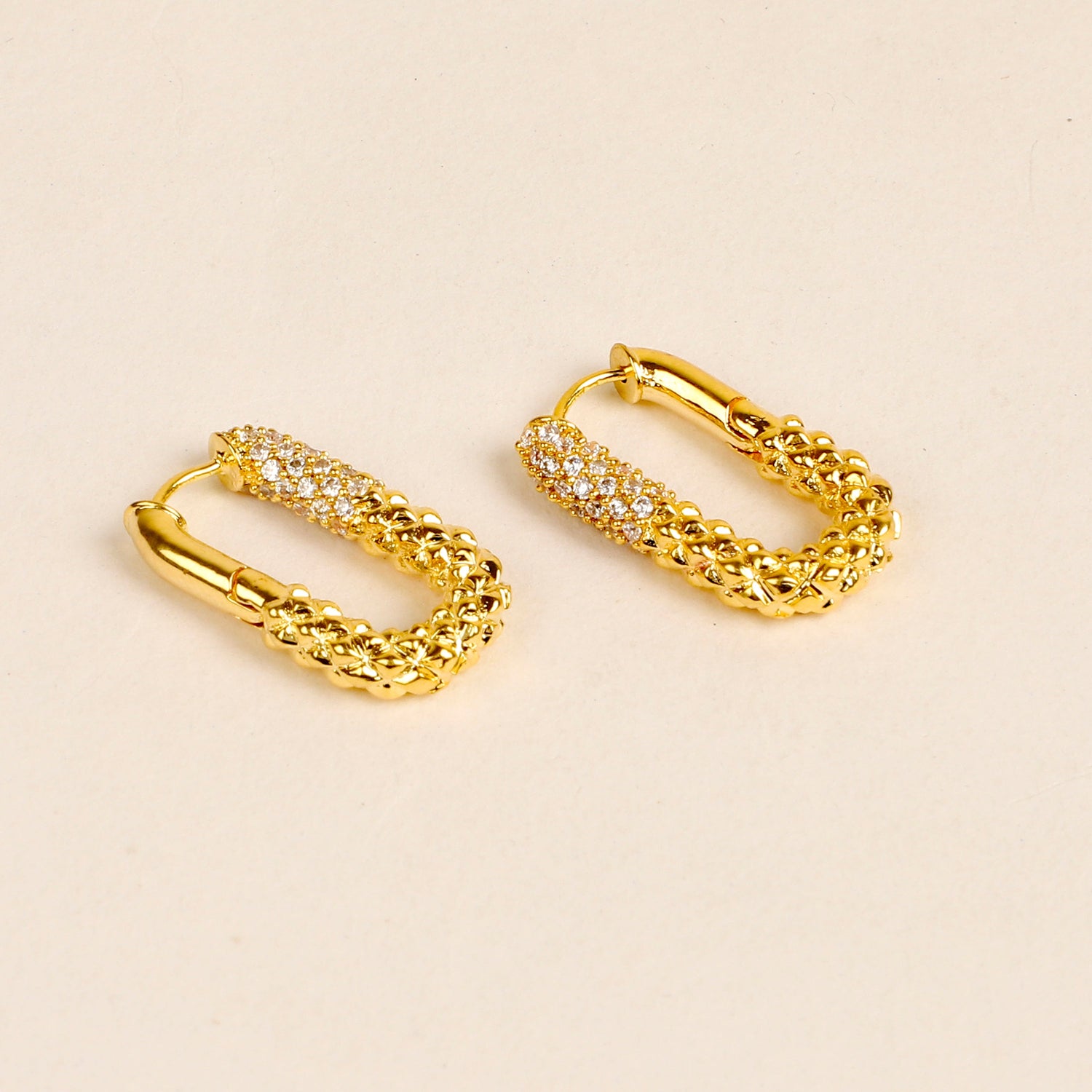 Timeless Radiance Cz Paperclip Hoop Earring