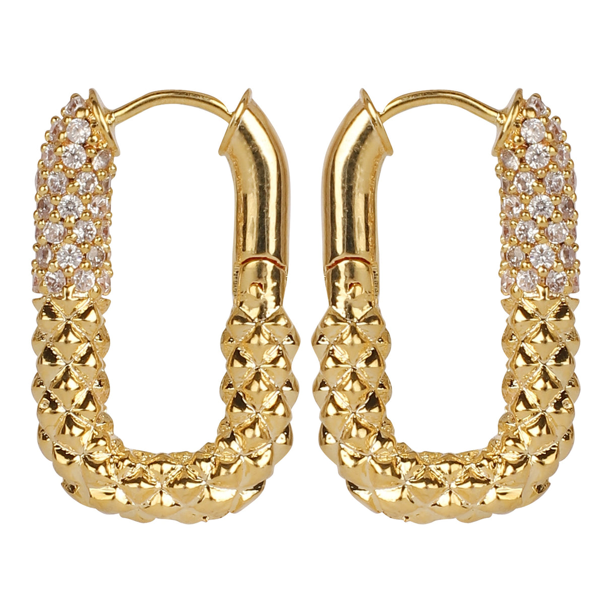 Timeless Radiance Cz Paperclip Hoop Earring