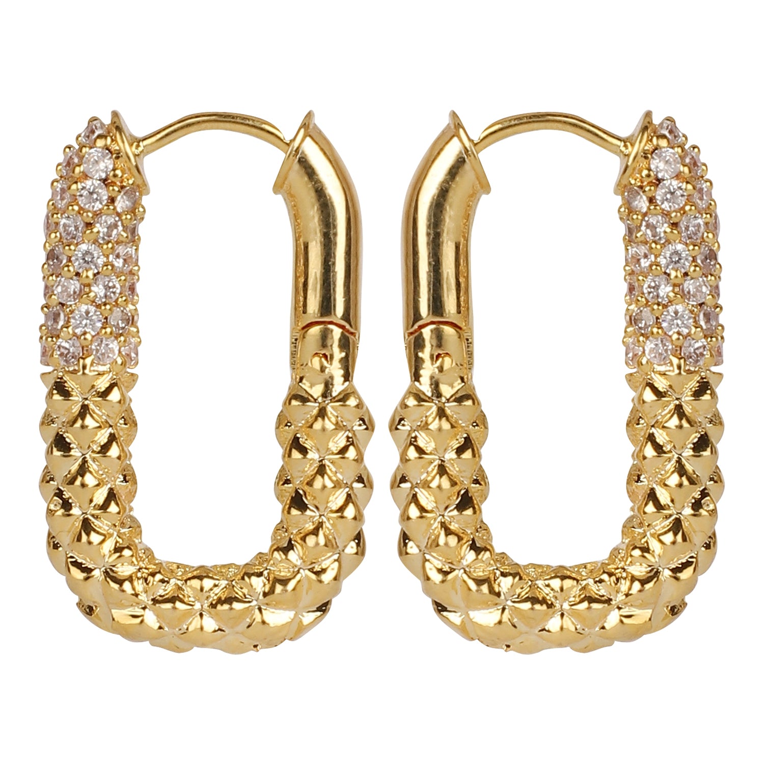 Timeless Radiance Cz Paperclip Hoop Earring