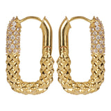Timeless Radiance Cz Paperclip Hoop Earring