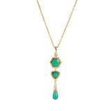 Green Onyx Necklace Semi Precious CZ