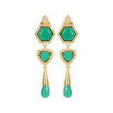 Timeless Radiance Green Onyx & CZ Earrings & Necklace Party Set