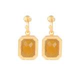 Rectangular Citrine Crystal Hoops