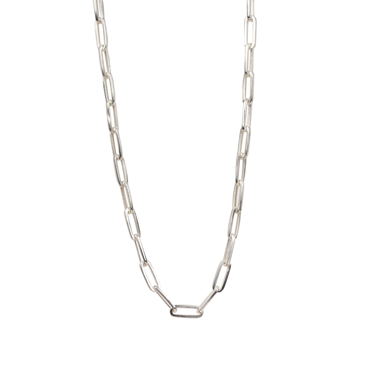 Paperclip Chain Necklace Silver (Large)