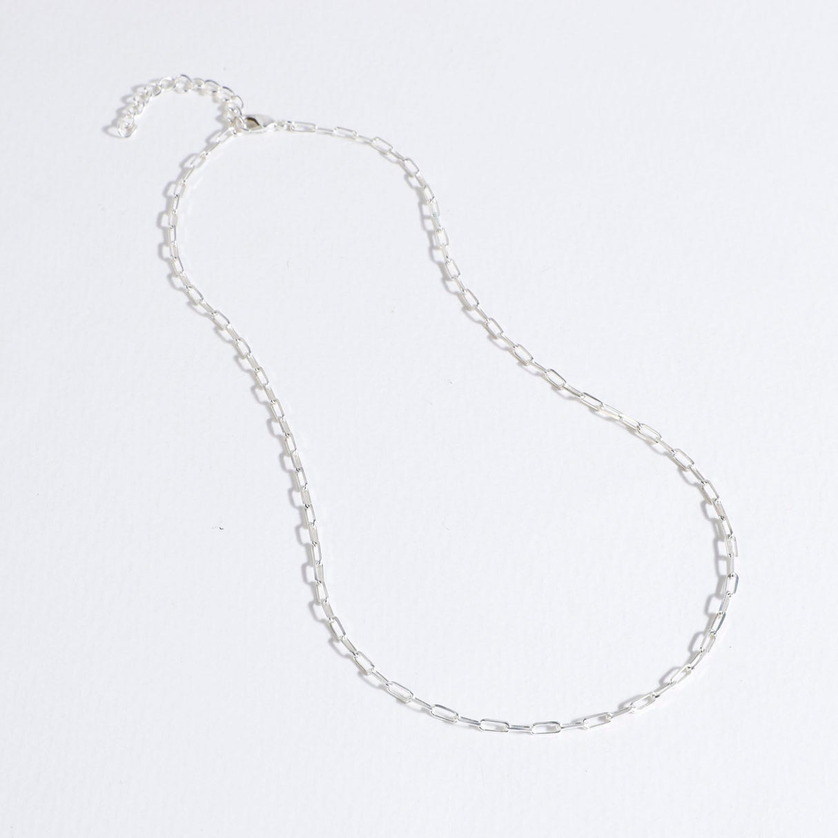 Paperclip Chain Necklace(Medium)  Silver